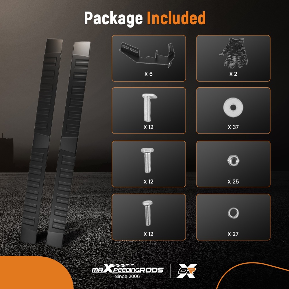 6 Inch Running Board compatible for Dodge Ram 1500 2019-2025 Quad/Extended Cab Aluminum