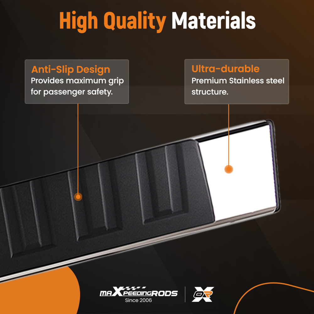 Running Board Side Step compatible for Dodge Ram 1500 Quad Cab 2009-2018 Stainless Steel