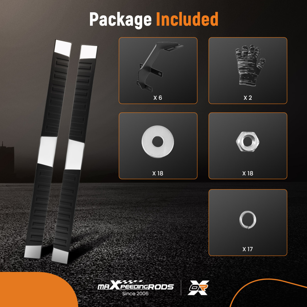 Non-Slip Nerf Bars Side Steps compatible for Ford F-150 Super Crew Cab 2015-25 Steel