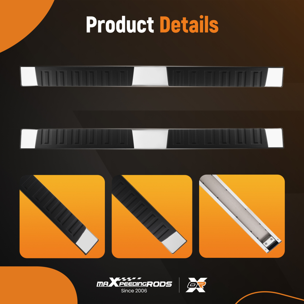 Non-Slip Nerf Bars Side Steps compatible for Ford F-150 Super Crew Cab 2015-25 Steel