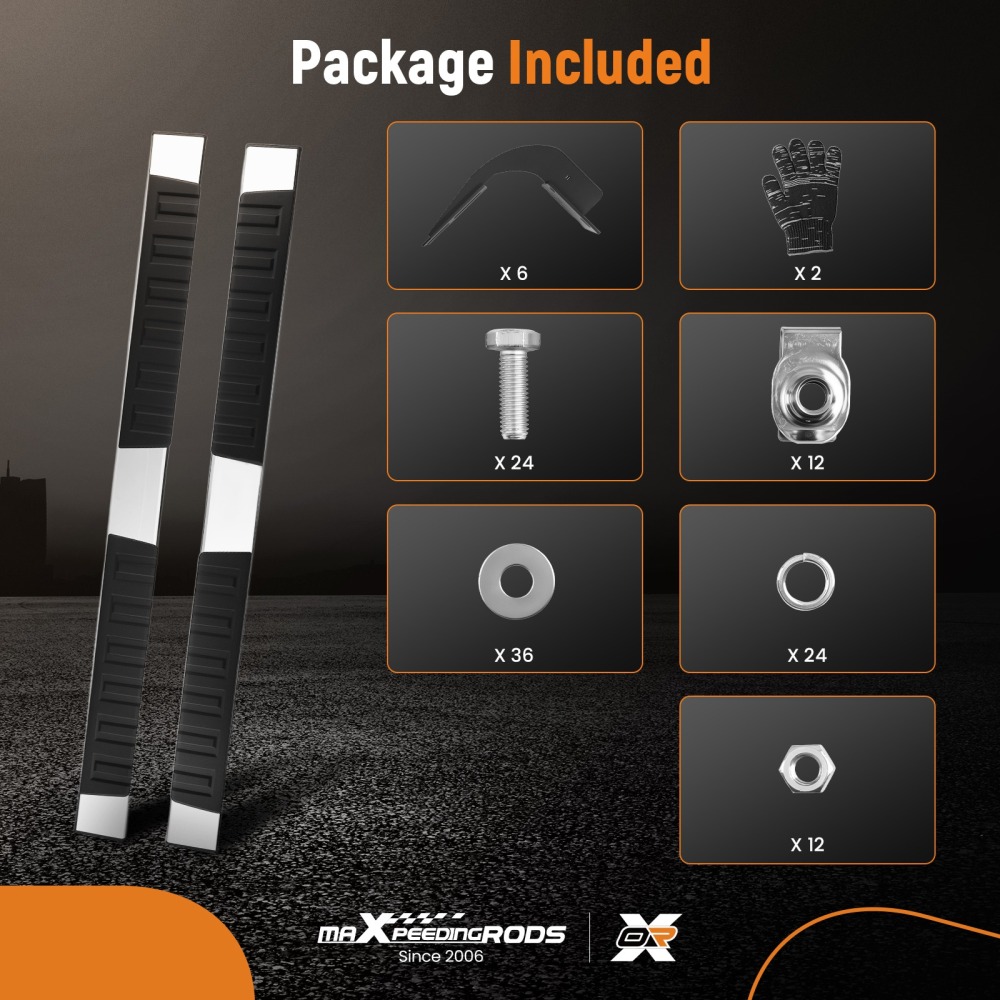 6 Inch Nerf Bars compatible for Ford F-250 F-350 F-450 Super Duty 99-16 Supercrew