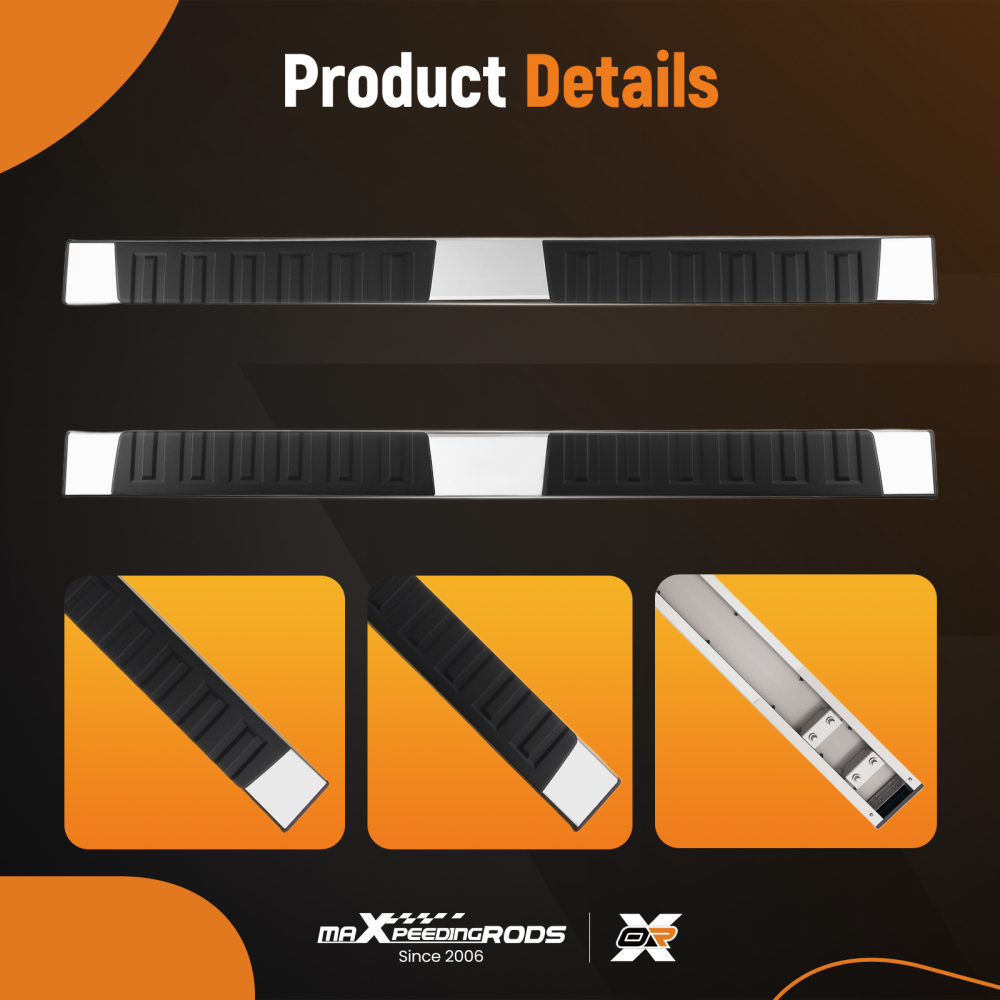 6 Inch Nerf Bars compatible for Ford F-250 F-350 F-450 Super Duty 99-16 Supercrew