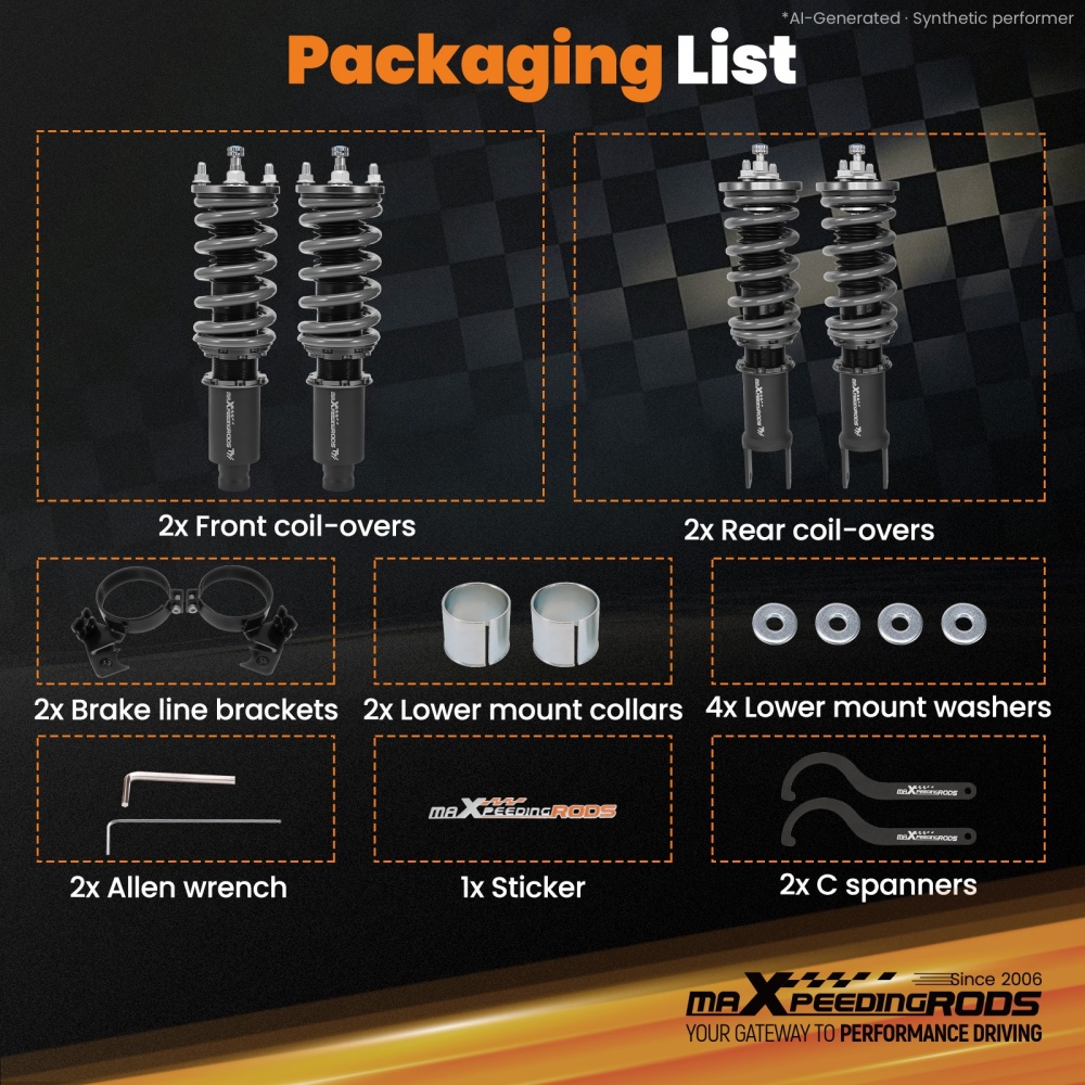 maXpeedingrods T7 upgrade Coilovers Compatible for Honda Civic 1988-2000 Rear Fork Type	