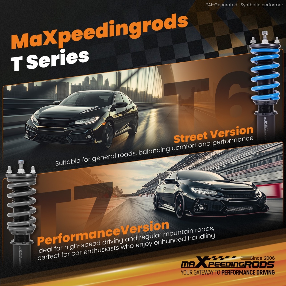 Compatible for BMW 3 Series E46 320i 2001-2005 T7 Upgrade Coilovers maXpeedingrods