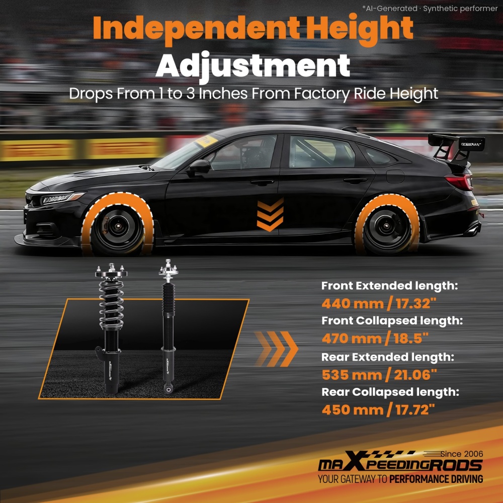 Compatible for BMW 3 Series E46 320i 2001-2005 T7 Upgrade Coilovers maXpeedingrods