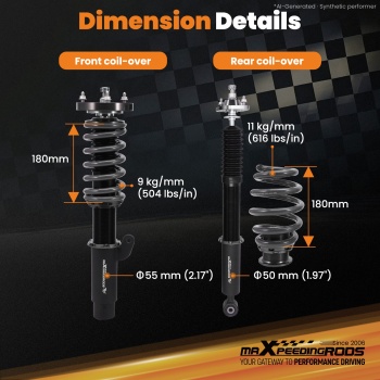 Compatible for BMW 3 Series E46 325xi 2002-2003 T7 Upgrade Coilovers maXpeedingrods