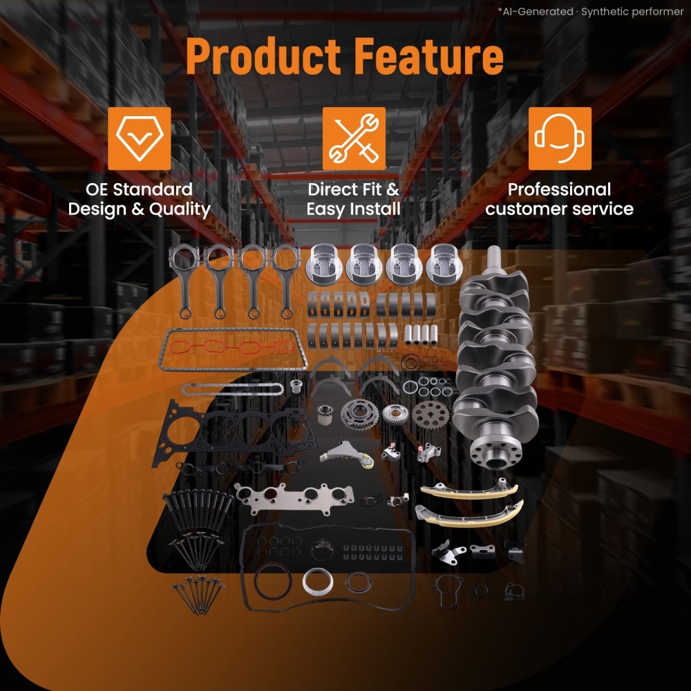 2TRFE 2.7LEngine Overhaul Rebuild Kit compatible for Toyota 4Runner Tacoma 2694CC L4 DOHC