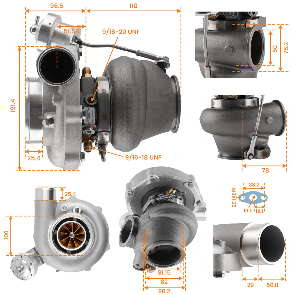 maXpeedingrods J6 Stage 1 Turbocharger 770HP 0.92 A/R Dual Ceramic Ball Bearing 2.0-5.5L