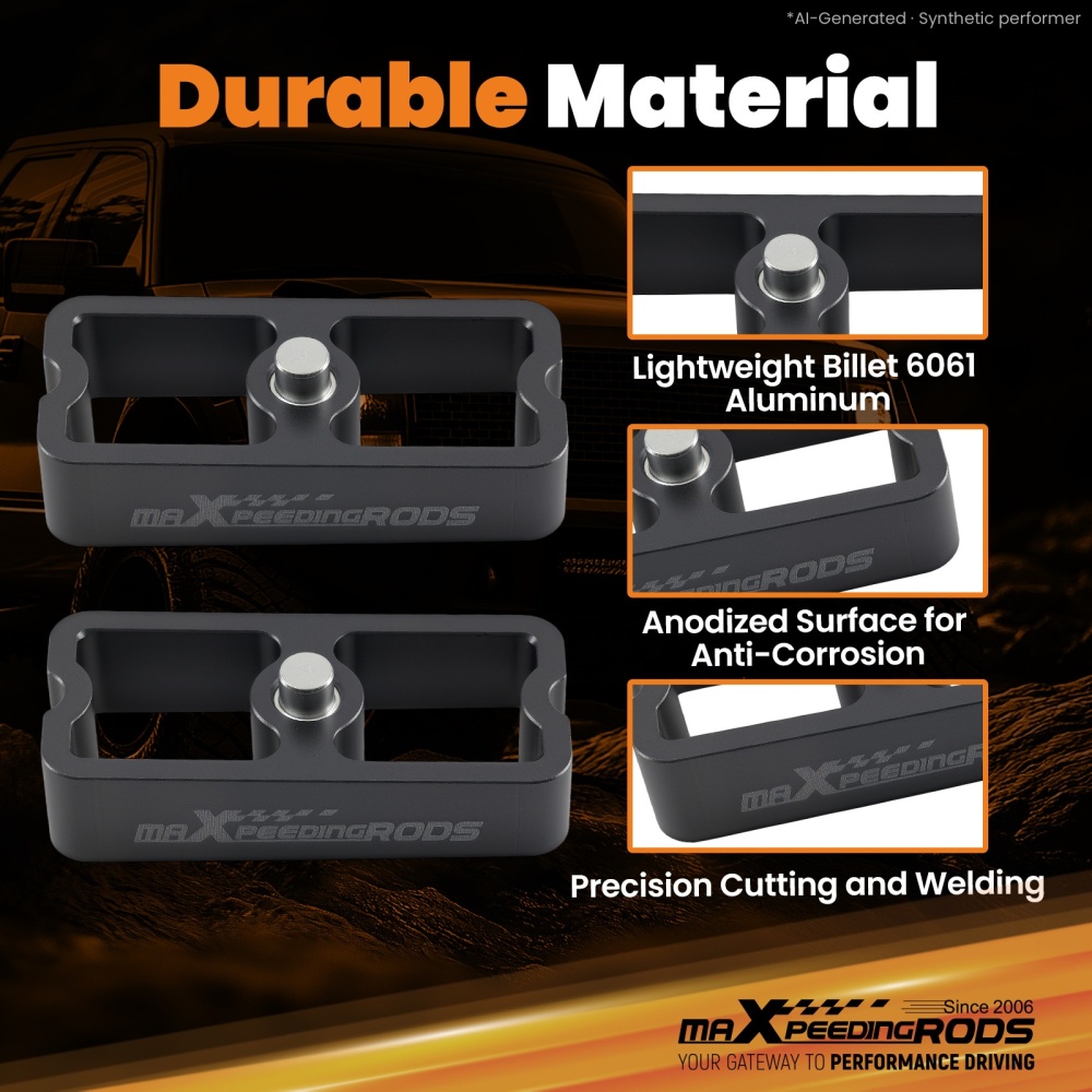 Rear 1 Lowering Block compatible for Chevrolet S10 1983-2003 6061 Aluminum 2° Taper