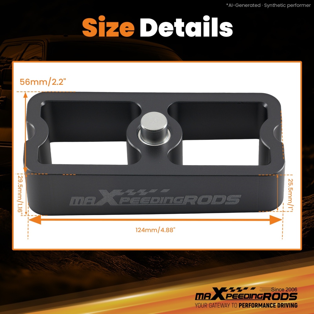 Rear 1 Lowering Block compatible for Chevrolet S10 1983-2003 6061 Aluminum 2° Taper