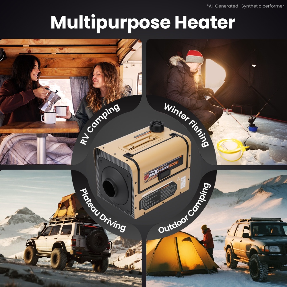 5KW Self-generating PortableDiesel Air Heater Remote Control For Bus RV