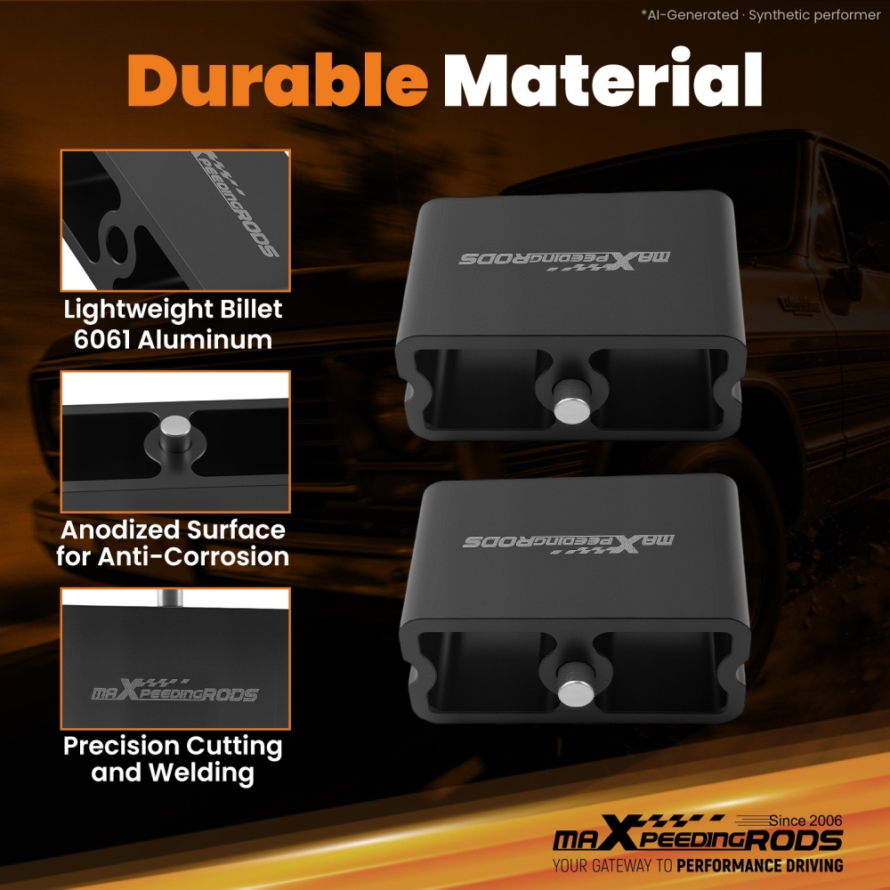 3 Rear Lowering Block compatible for Dodge Dakota 1990-2004 Anodized Aluminum 2° Taper