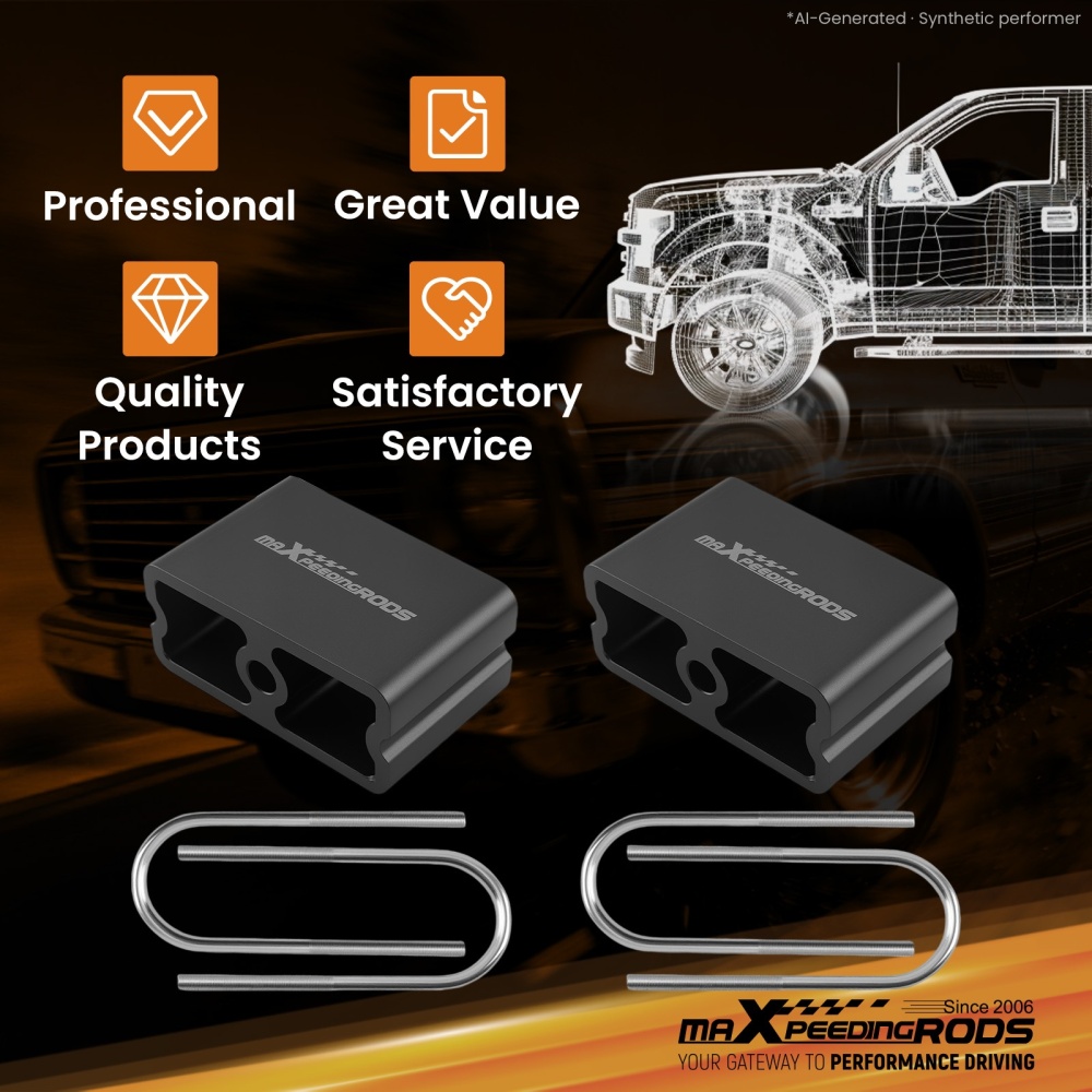 3 Rear Lowering Block compatible for Dodge Dakota 1990-2004 Anodized Aluminum 2° Taper