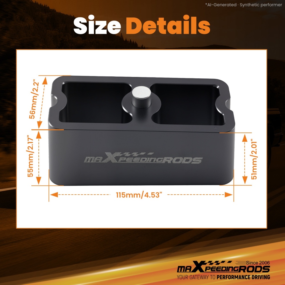2 Rear Lowering Block compatible for Chevrolet S10 1982-2003 Aluminum Anodized Kit