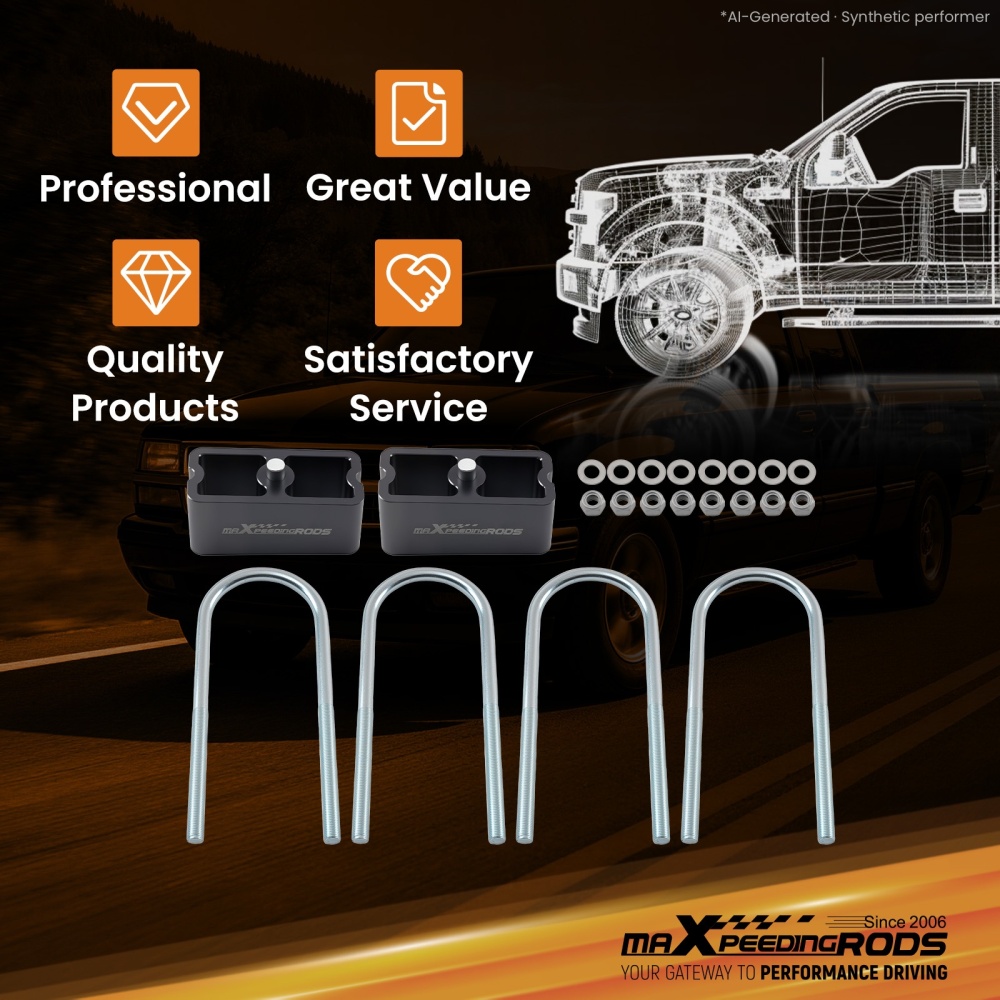 2 Rear Lowering Block compatible for Chevrolet S10 1982-2003 Aluminum Anodized Kit