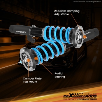 Compatible for BMW 3 Series E46 320i 2001-2005 T6 Upgrade Lowering Coilovers maXpeedingrods