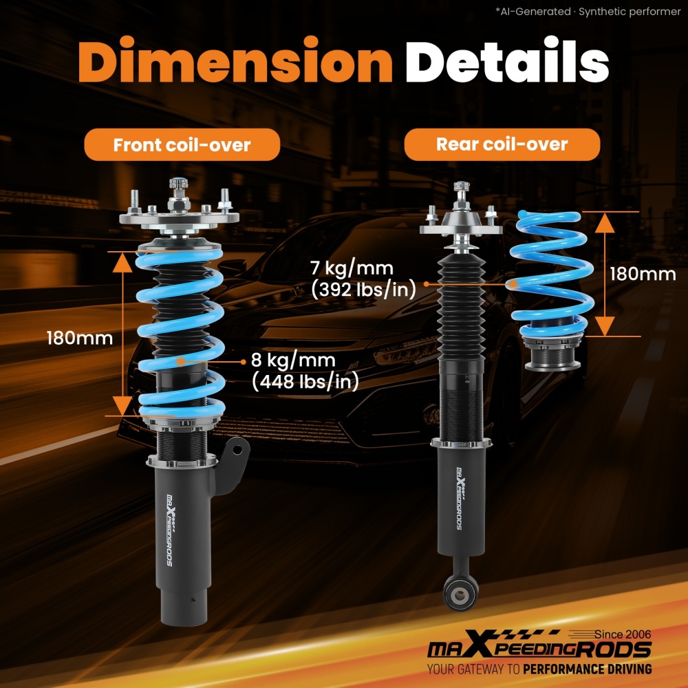 Compatible for BMW 3 Series E46 328Ci 2000 T6 Upgrade Lowering Coilovers maXpeedingrods