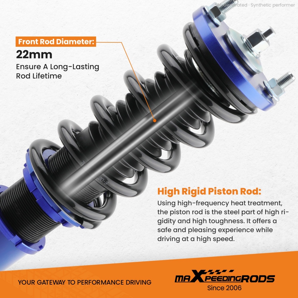 Compatible for Honda Integra 1993-2001 FWD Height Adjustable Coilovers maXpeedingrods