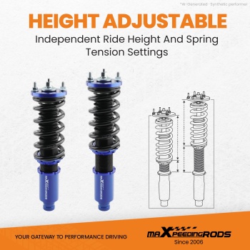 Compatible for Honda Civic 1988-2000 Rear Fork Type Height Adjustable Coilovers maXpeedingrods