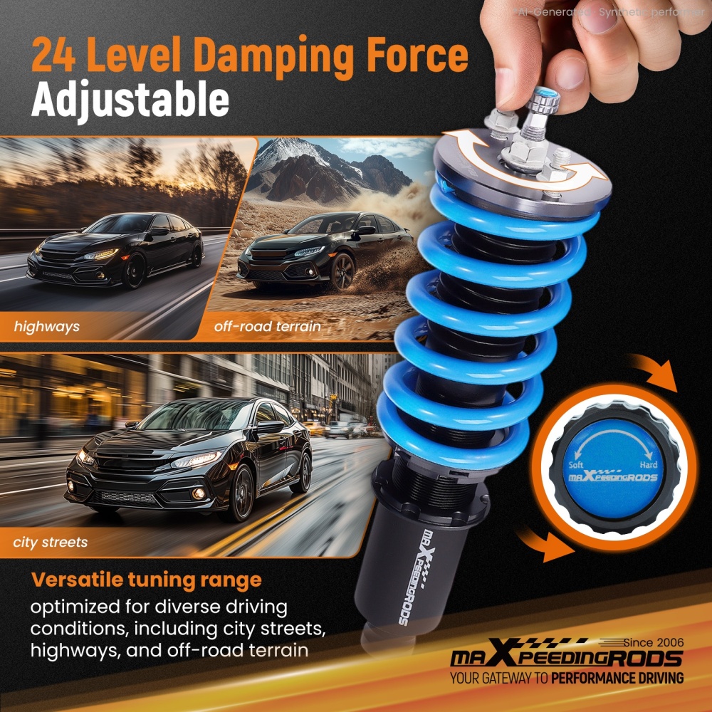 Compatible for Honda CR-X del Sol 1992-1995 T6 Upgrade Lowering Coilovers maXpeedingrods
