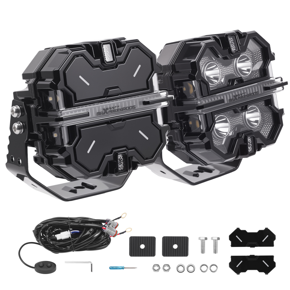 Ampoules LED carrées 212 W blanc ambre For UTV, marine, tout-terrain, 4x4, IP68