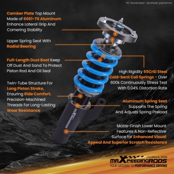 Compatible for BMW 3 Series E90/E92 335i xDrive AWD 2009-2013 T6 Upgrade Lowering Coilovers maXpeedingrods