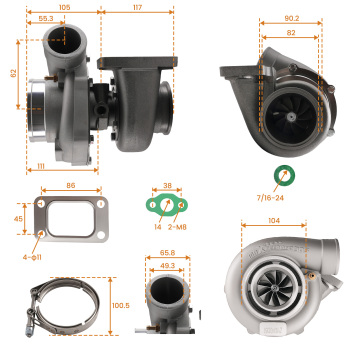 Upgrade Billet T3 V-Band GT3582 GT35 A/R .70A/R .63 Turbo Up to 600BHP