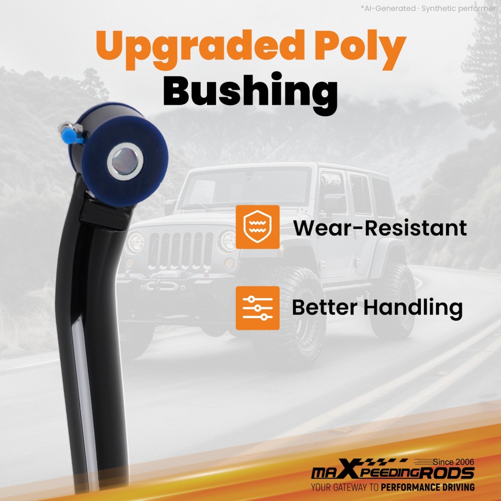 Suspension Lift Kit Front Adjustable Track Bar 0-6 compatible for Jeep Wrangler JK 2007-18