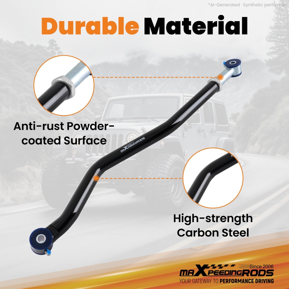 Suspension Lift Kit Front Adjustable Track Bar 0-6 compatible for Jeep Wrangler JK 2007-18
