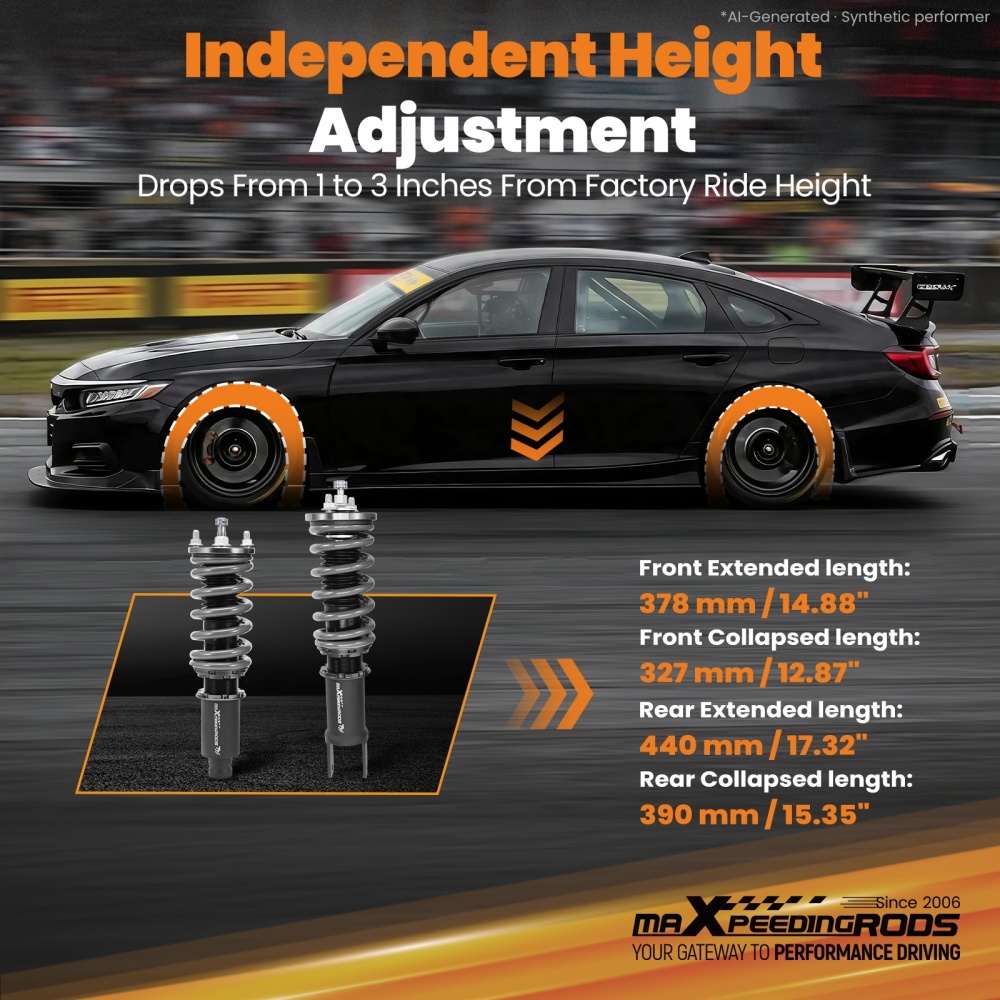 Compatible for Honda CR-X del Sol 1992-1995 T7 Upgrade Coilovers maXpeedingrods