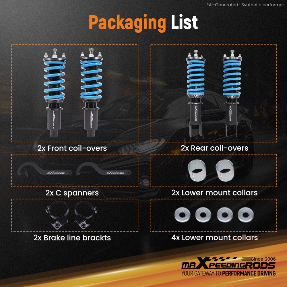 Compatible for Honda Civic 1988-2000 Rear Fork Type T6 Upgrade Lowering Coilovers maXpeedingrods