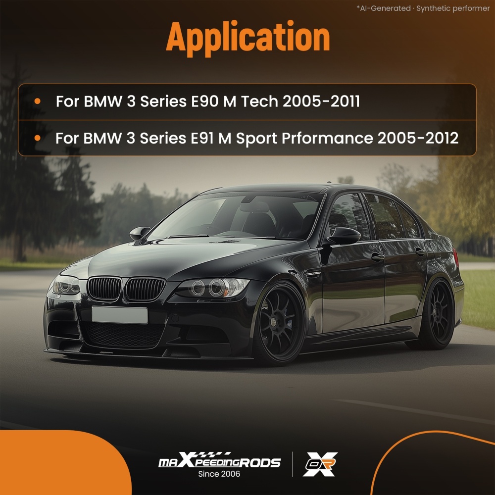 LED Rear Diffuser Lip Splitter Valance compatible for Bmw 3 Series E90 E91 M Sport 2005-12