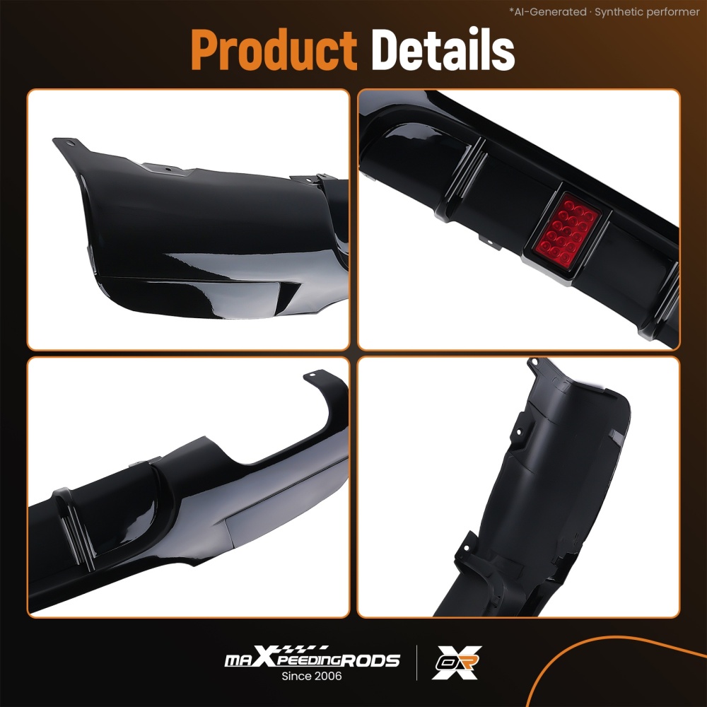 LED Rear Diffuser Lip Splitter Valance compatible for Bmw 3 Series E90 E91 M Sport 2005-12