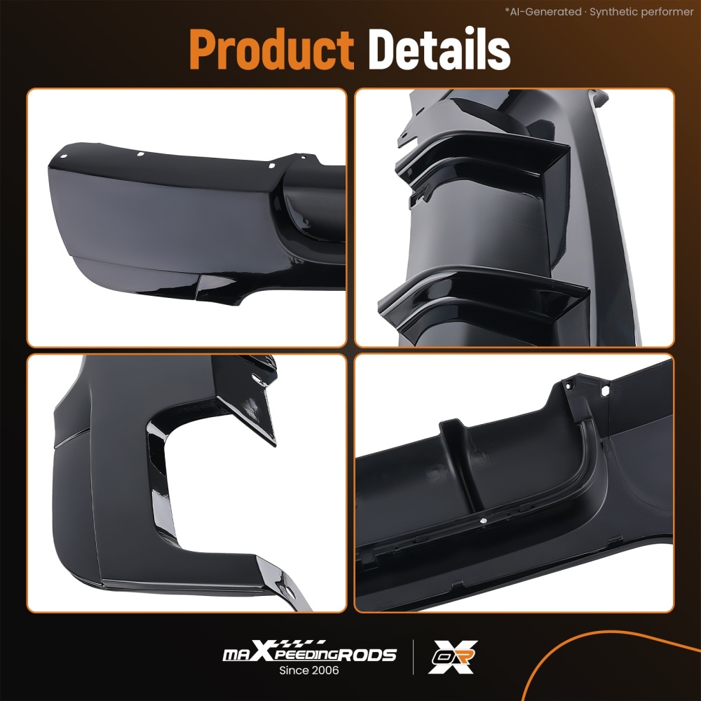 Rear Diffuser Gloss Black compatible for BMW 3 Series E92 E93 M Sport 2006 2007-2013 2014