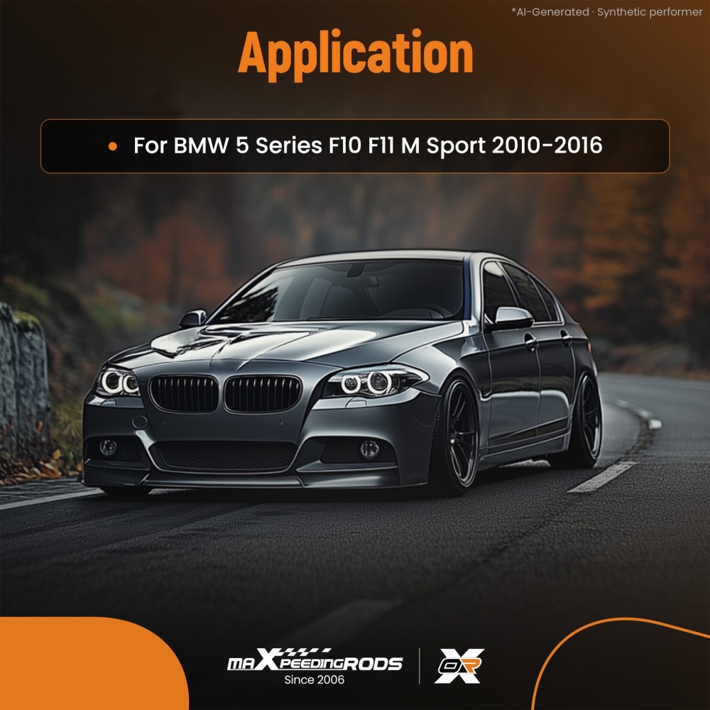 Rear Diffuser Splitter Twin Gloss Black compatible for BMW 5 Series F10 F11 M Sport