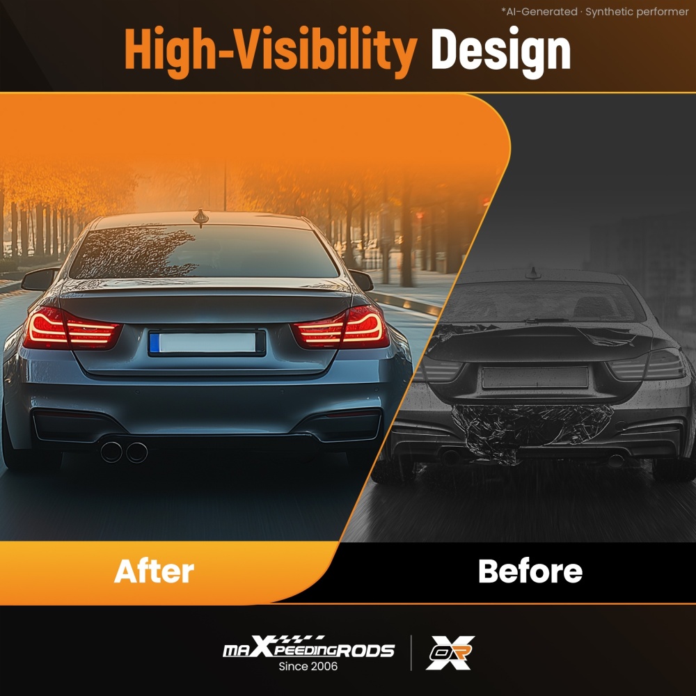 Rear Diffuser Splitter Twin Gloss Black compatible for BMW 5 Series F10 F11 M Sport