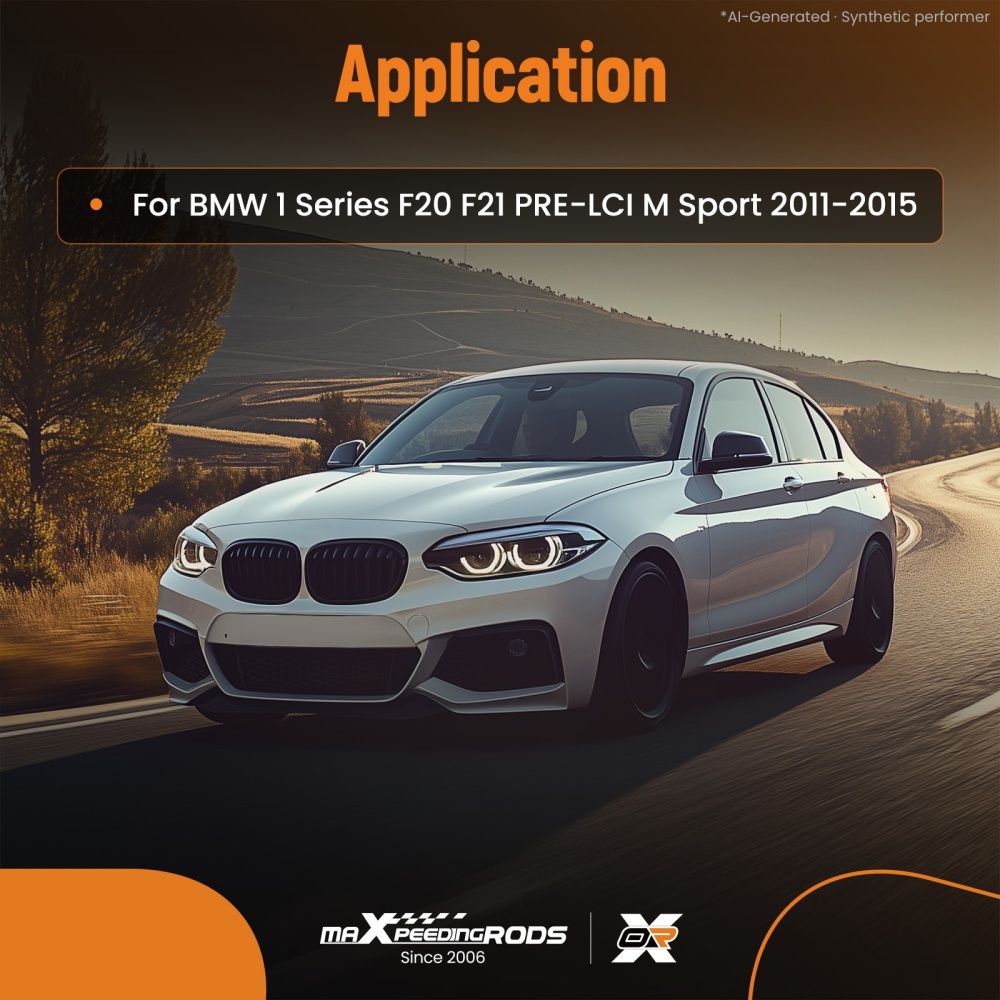 Rear Diffuser Dual Exhaust compatible for BMW 1 Series F20 F21 PRE-LCI M Sport Gloss Black