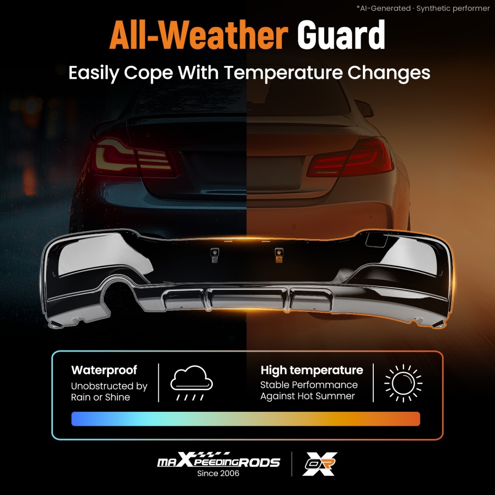 Rear Diffuser Dual Exhaust compatible for BMW 1 Series F20 F21 PRE-LCI M Sport Gloss Black