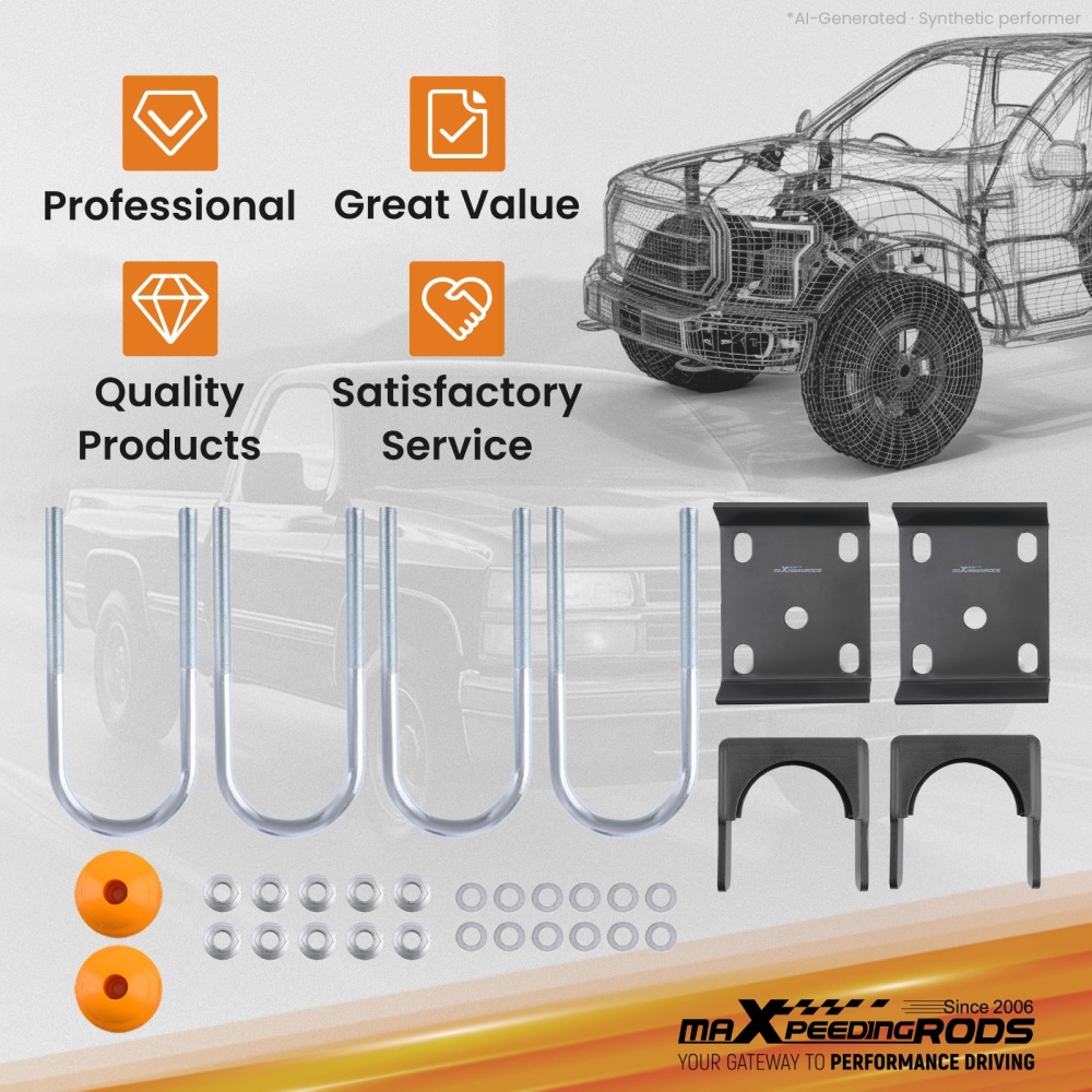 6 Rear Drop Flip Kit w/ U-Bolts BumpstopsHardware compatible for GMC C-1500 1988-1998