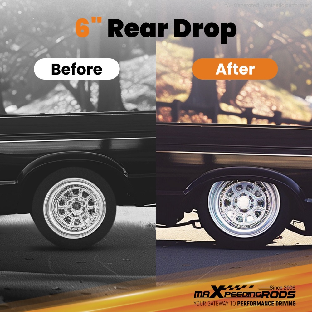 6 Rear Drop Flip Kit w/ U-Bolts BumpstopsHardware compatible for GMC C-1500 1988-1998