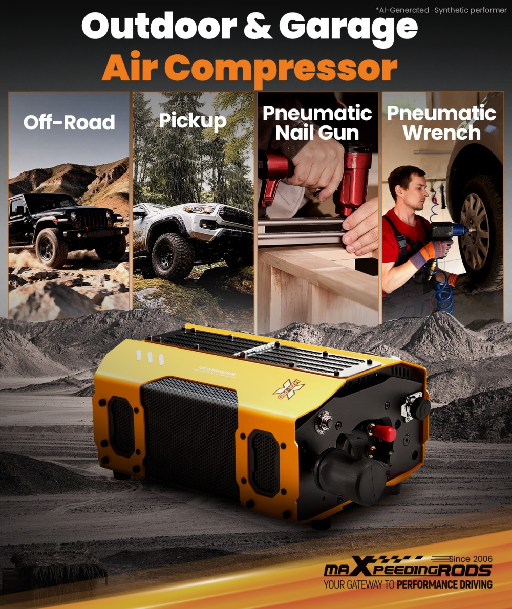 maXpeedingrods Off-Road Air Compressor Tire Inflation Kit with Digital Tire Inflator – High-Performance 4x4 Portable Air System