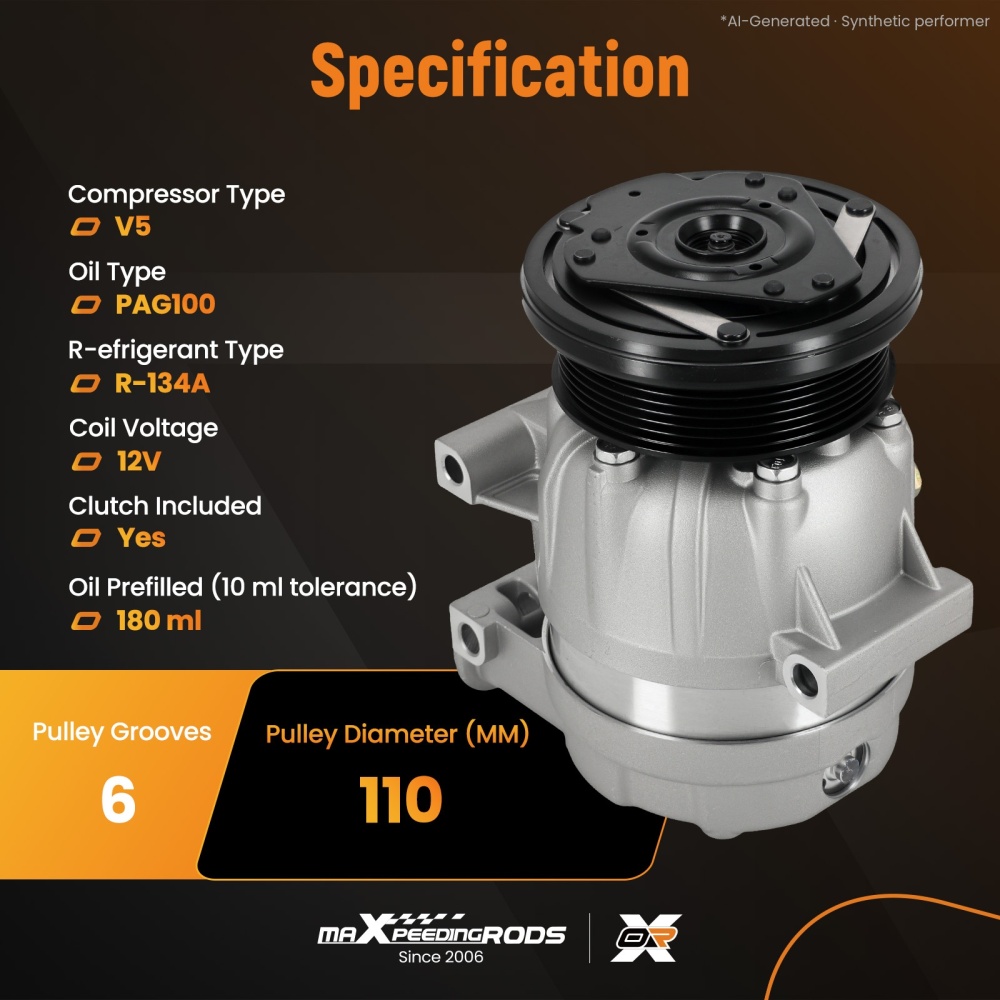 Compatible for AC Compressor 110mm compatible for Pontiac Grand Prix 96-03 compatible for Chevy Venture 97-00 10165426