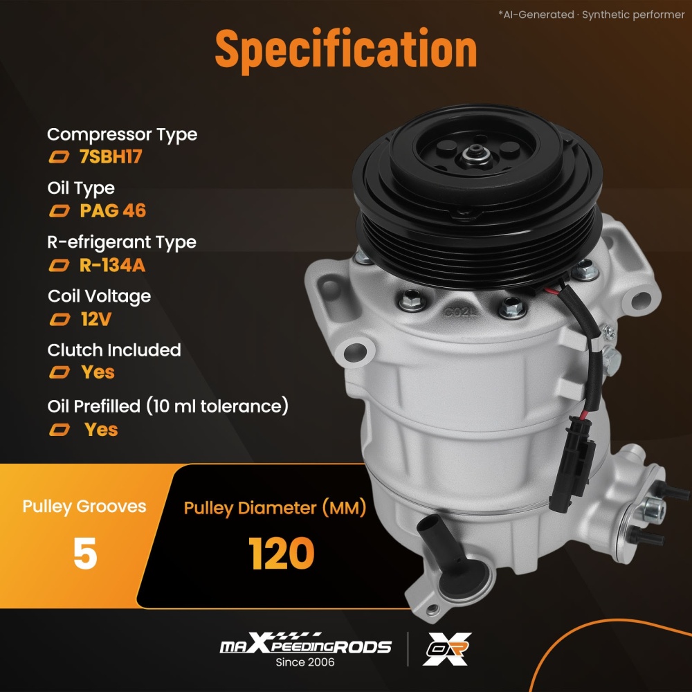 A/C compatible for AC Compressor compatible for Chevrolet Equinox / GMC Terrain 2.4L Engine 12-15 CO22229C