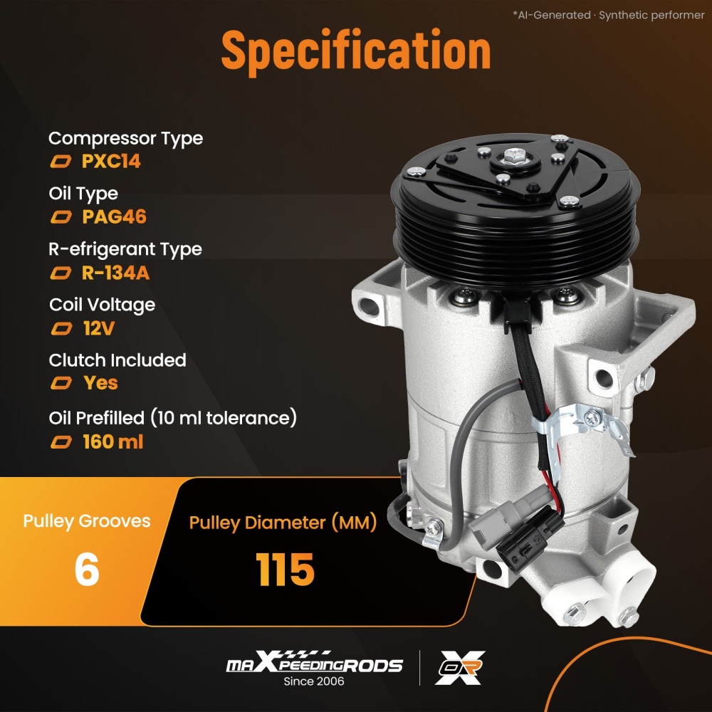A/C Compressor W/ Clutch CO29072C compatible for Nissan Tsuru Sentra L4 1.6L 1.8L 2013-2019