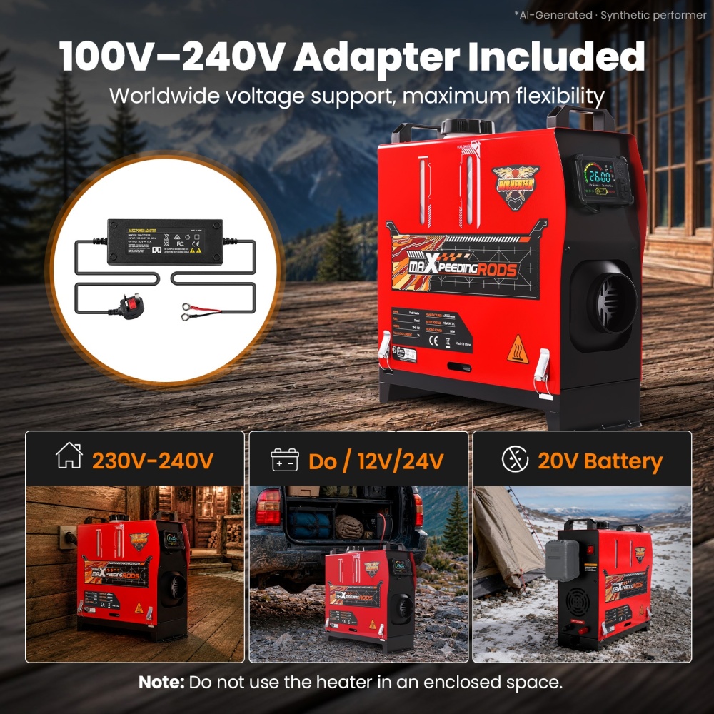12V/24V 8KW Diesel Heater Bluetooth Remote For Boat Car+Battery Start+Adapter