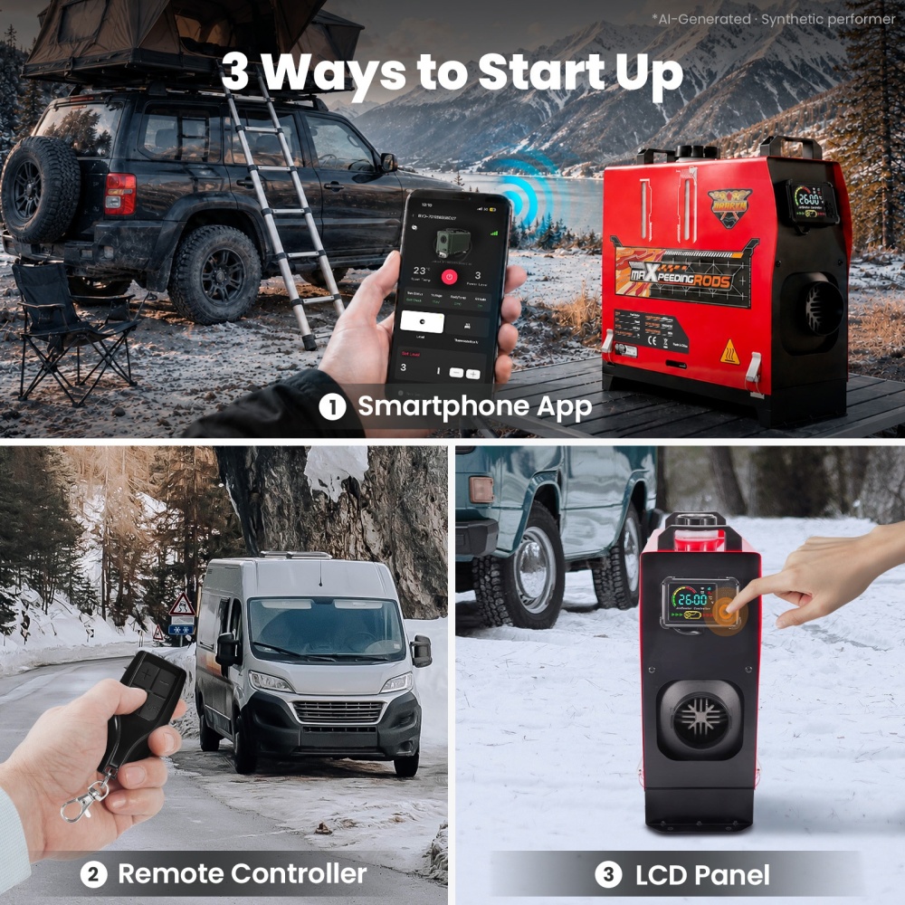 12V/24V 8KW Diesel Heater Bluetooth Remote For Boat Car+Battery Start+Adapter