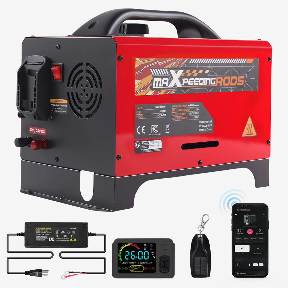 Diesel Air Heater 8KW Bluetooth App Control LCD W/100-240V AdapterFor Car RV
