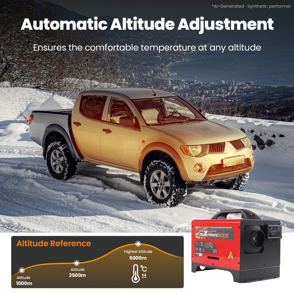 Diesel Air Heater 8KW Bluetooth App Control LCD W/100-240V AdapterFor Car RV