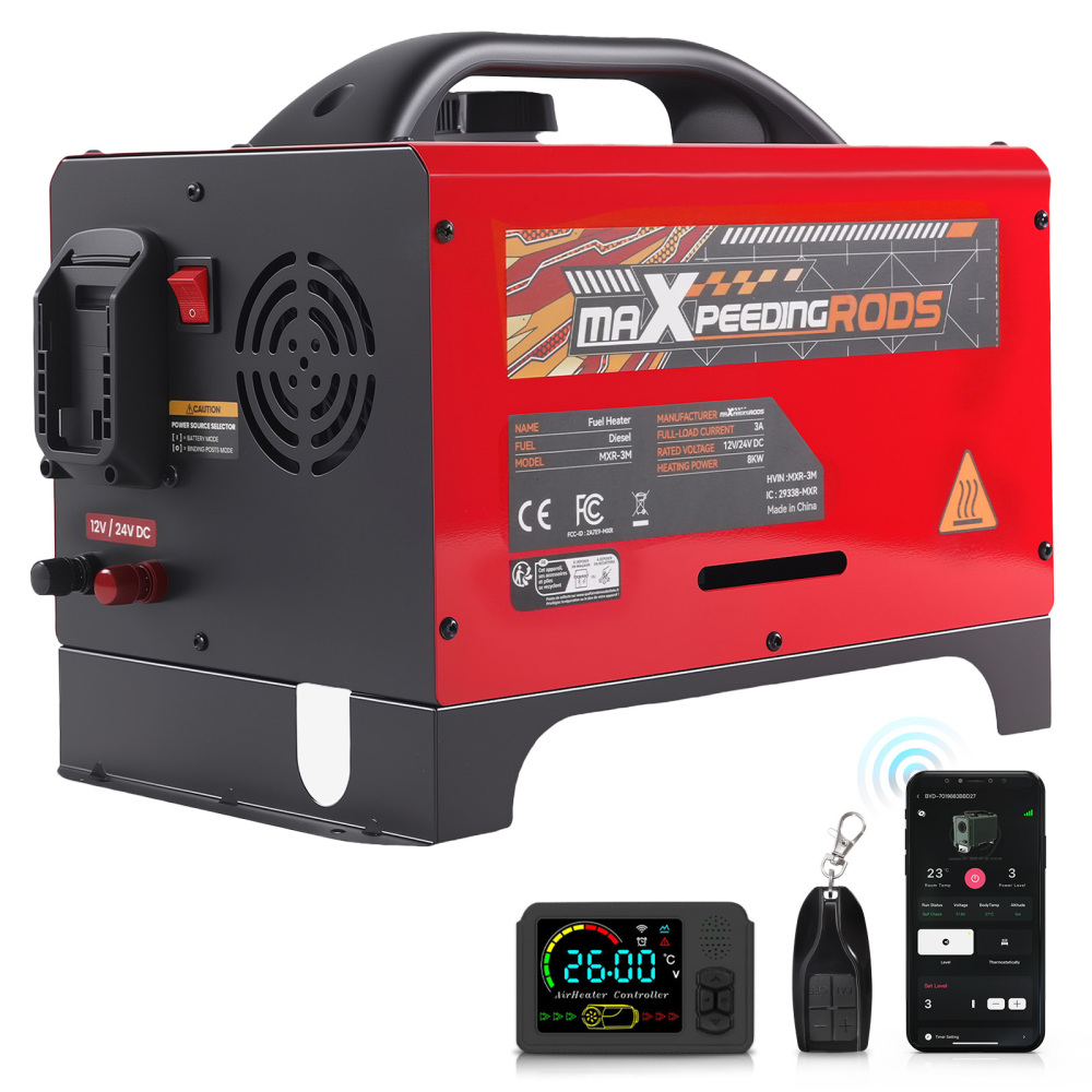 8000W 12/24V Portable Diesel Heater compatible for Smart Control for Camping Log Cabin Home