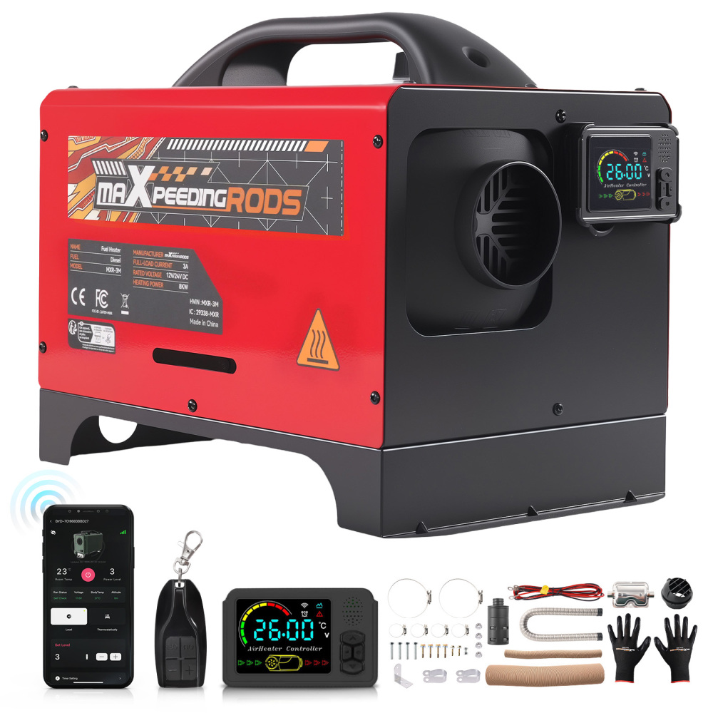 8000W 12/24V Portable Diesel Heater compatible for Smart Control for Camping Log Cabin Home